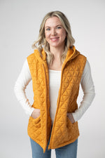 Heather Hooded Vest: Mustard