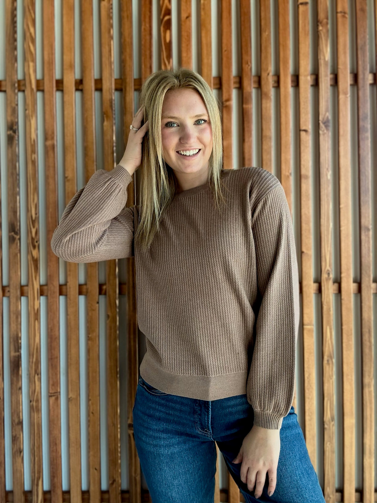 Lightweight Ribbed Sweater: Mocha