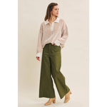 Two-Tone Textured Stripe Henley Sweater - Camel