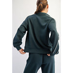 Modal Scuba Double Piping Polo Top - Midnight Green