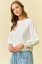Linen Blend Top - Natural