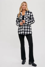 Buffalo Plaid Sherpa Lined Shacket - Black Plaid