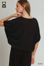 Bamboo Bubble Sleeve & Hem Top