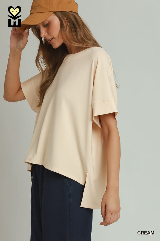 Lux Relaxed Tee- Cream