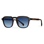 Francis - Geometric Frame Polarized Sunglasses: Brown Tortoise / Gradient Blue Lens