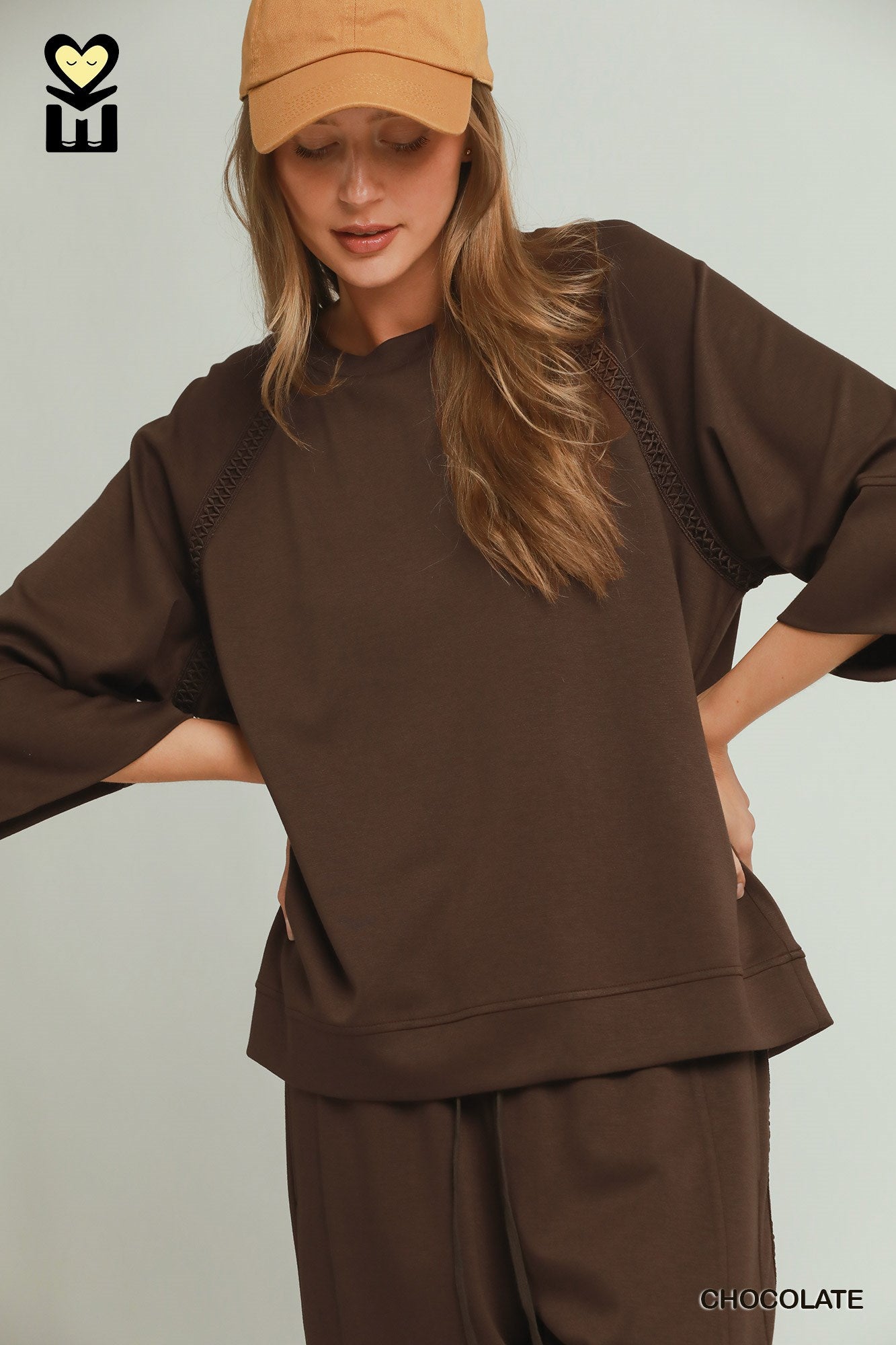 Tiny Trim 3/4 Sleeve Lux Knit