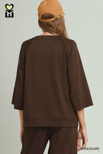 Tiny Trim 3/4 Sleeve Lux Knit