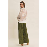 Two-Tone Textured Stripe Henley Sweater - Camel