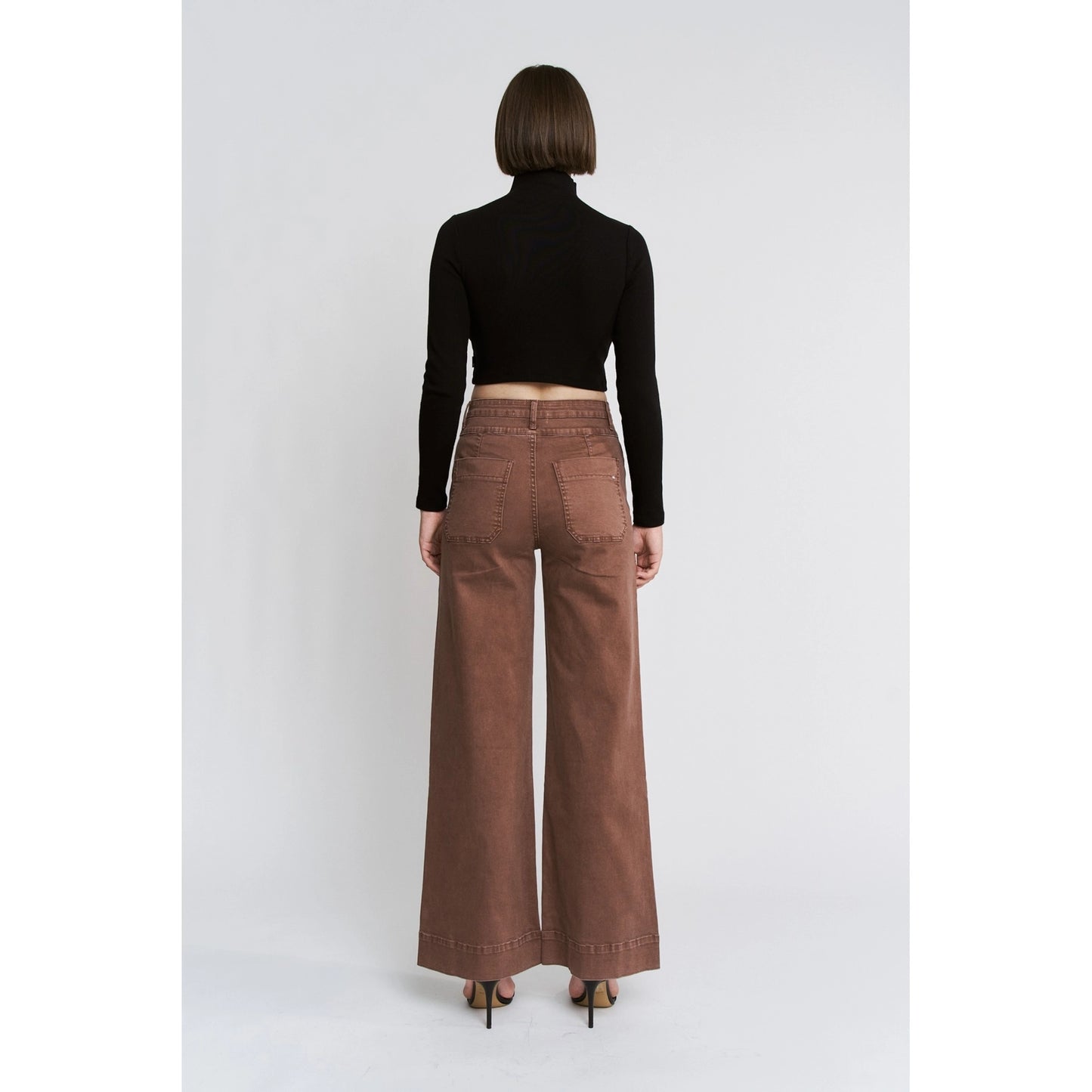 Cocoa Super High Double Waistband Wide Leg Mica Jeans