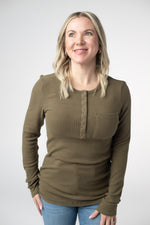 Georgia Long Sleeve w/ Snaps: Olive