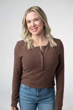 Georgia Long Sleeve w/ Snaps: Brown