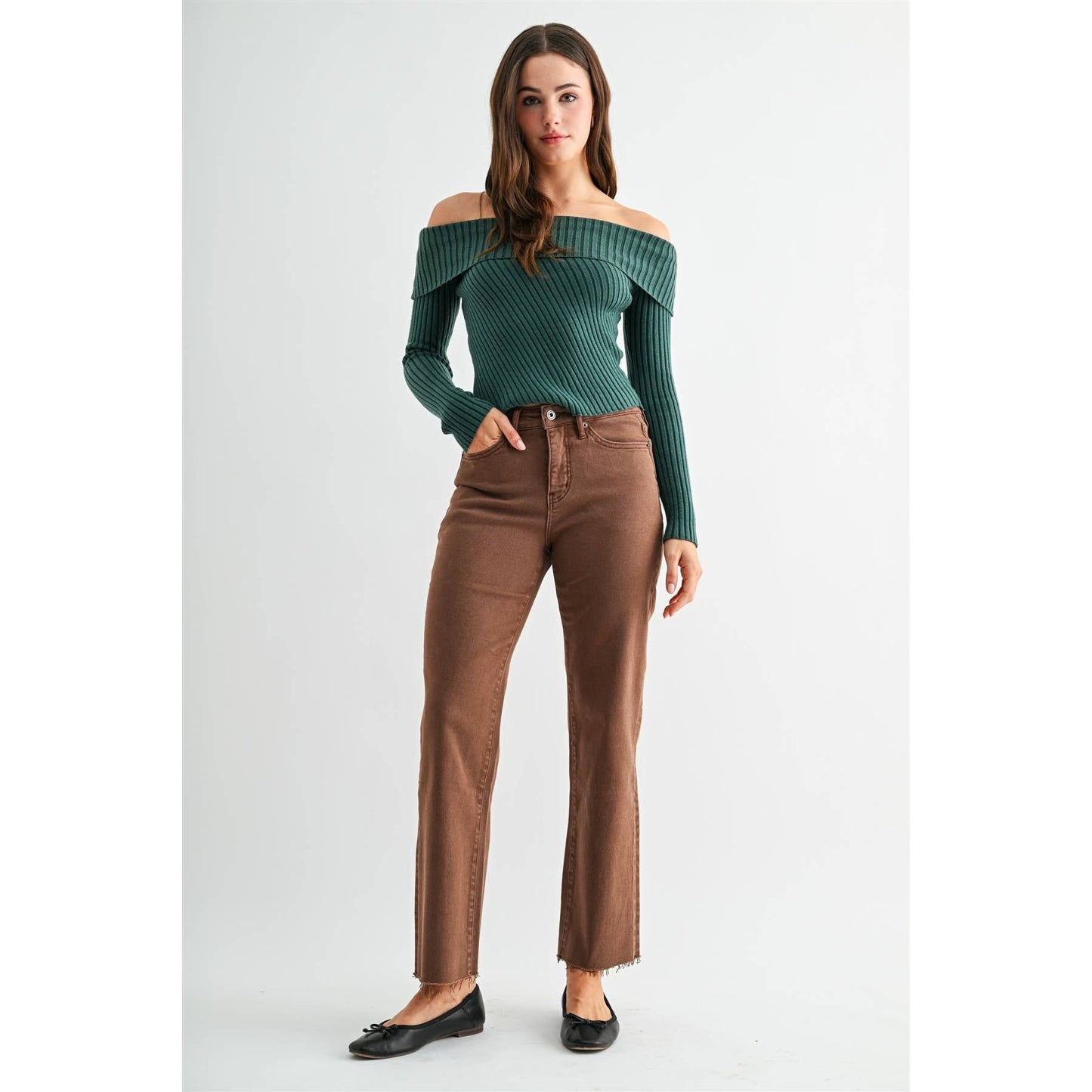 Taylor-HR Straight Ankle Tummy Tuck: Tobacco Brown