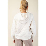 Quilted Quarter Zip Hoodie - Bone