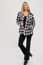 Buffalo Plaid Sherpa Lined Shacket - Black Plaid