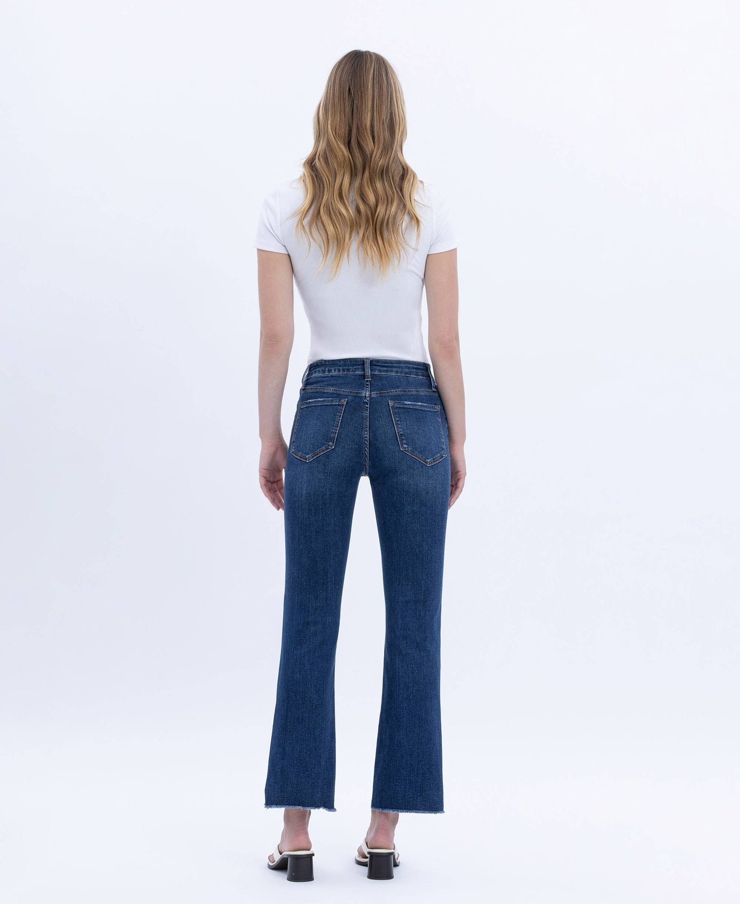 Julia TC HR Raw Hem Kick Flare Vervet Jeans