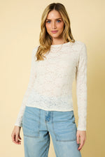 Ivory Long Sleeve Texture Knit Top