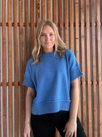 Sky Blue Drop Shoulder Sweater