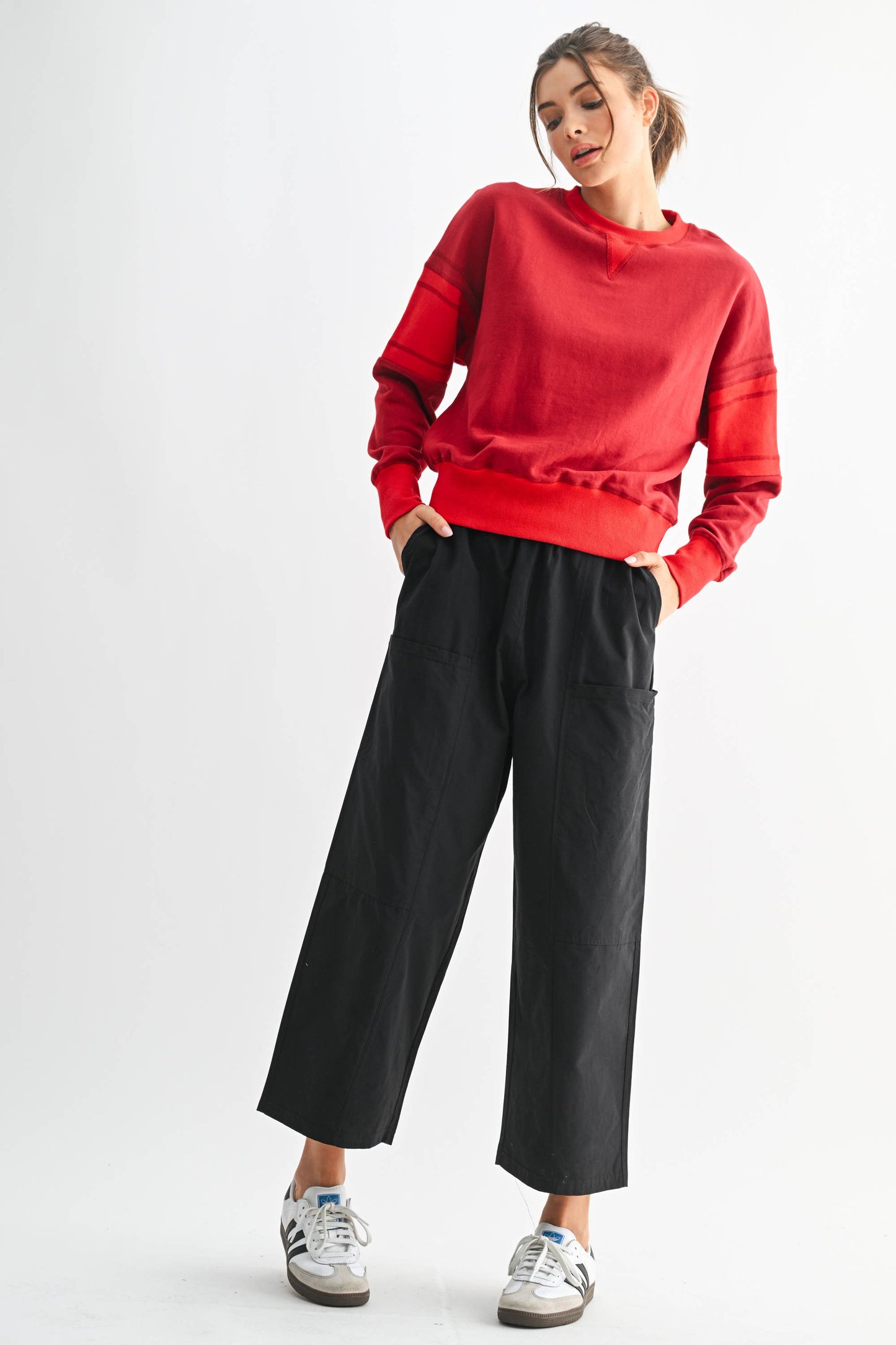 Voyager Wide Leg Cropped Pants - Black