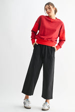 Voyager Wide Leg Cropped Pants - Black