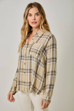 Washed Plaid Button Down Shirt: Washed Sand