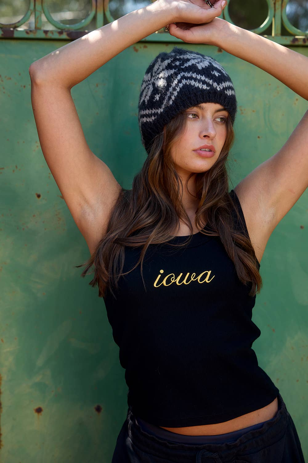 Iowa Embroidered Logo Ribbed Scoop-Neck Tank