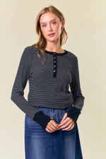 Henley Top With Contrast