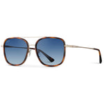 Gia Sunglasses: Brown Tortoise / Gradient Blue Lens