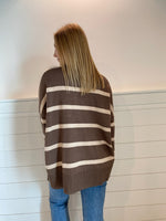 Beige/Brown Striped Loose Sweater