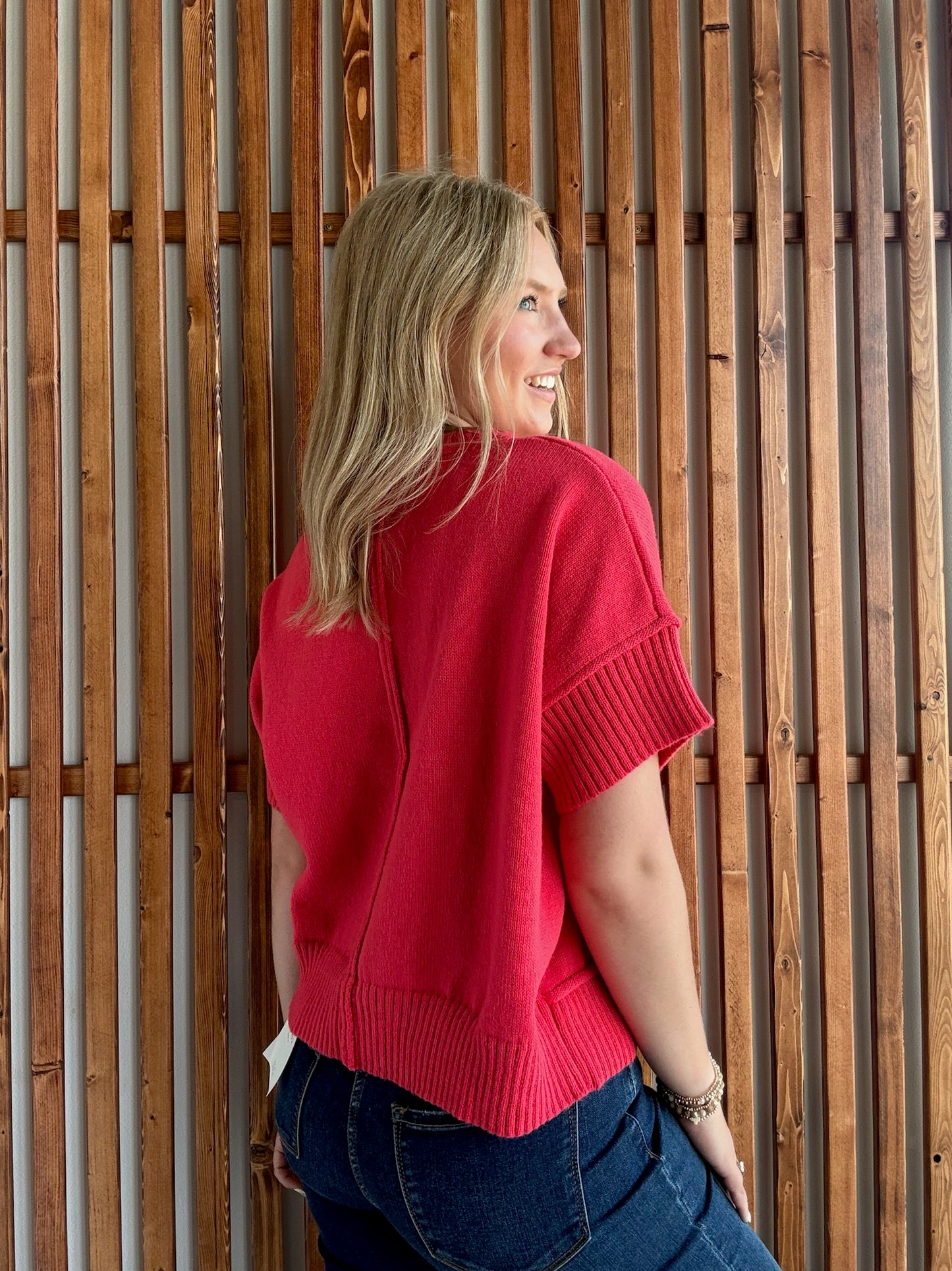 Coral Drop Shoulder Sweater