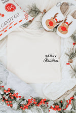 Merry Christmas Left Chest Graphic Tee