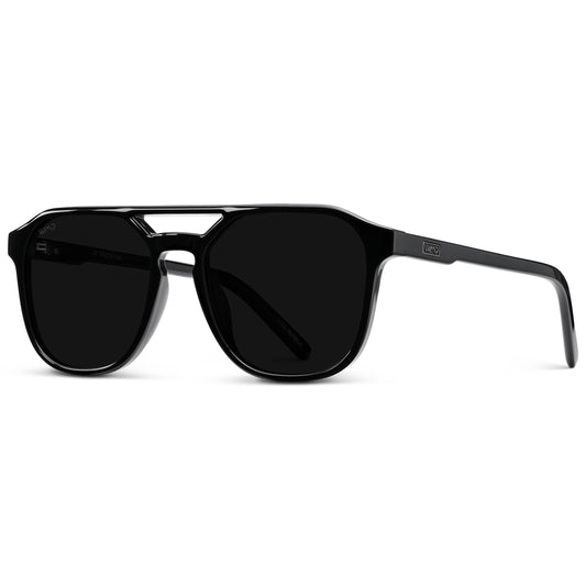 Hunter - Polarized Rectangular Sunglasses: Black / Triple Black Lens