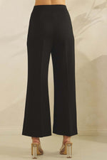 Modal Wide-Leg Crop Pants - Black