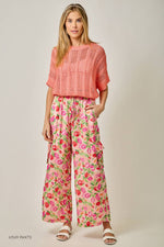 Crochet Short Sleeve Sweater - Coral