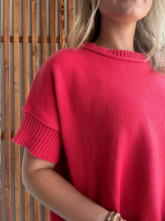 Coral Drop Shoulder Sweater