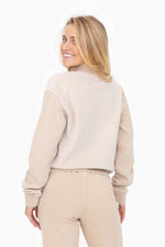 Vintage Fleece Half Zip Pullover - Taupe