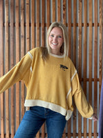 IA Flag LoopTerry Crewneck Mustard