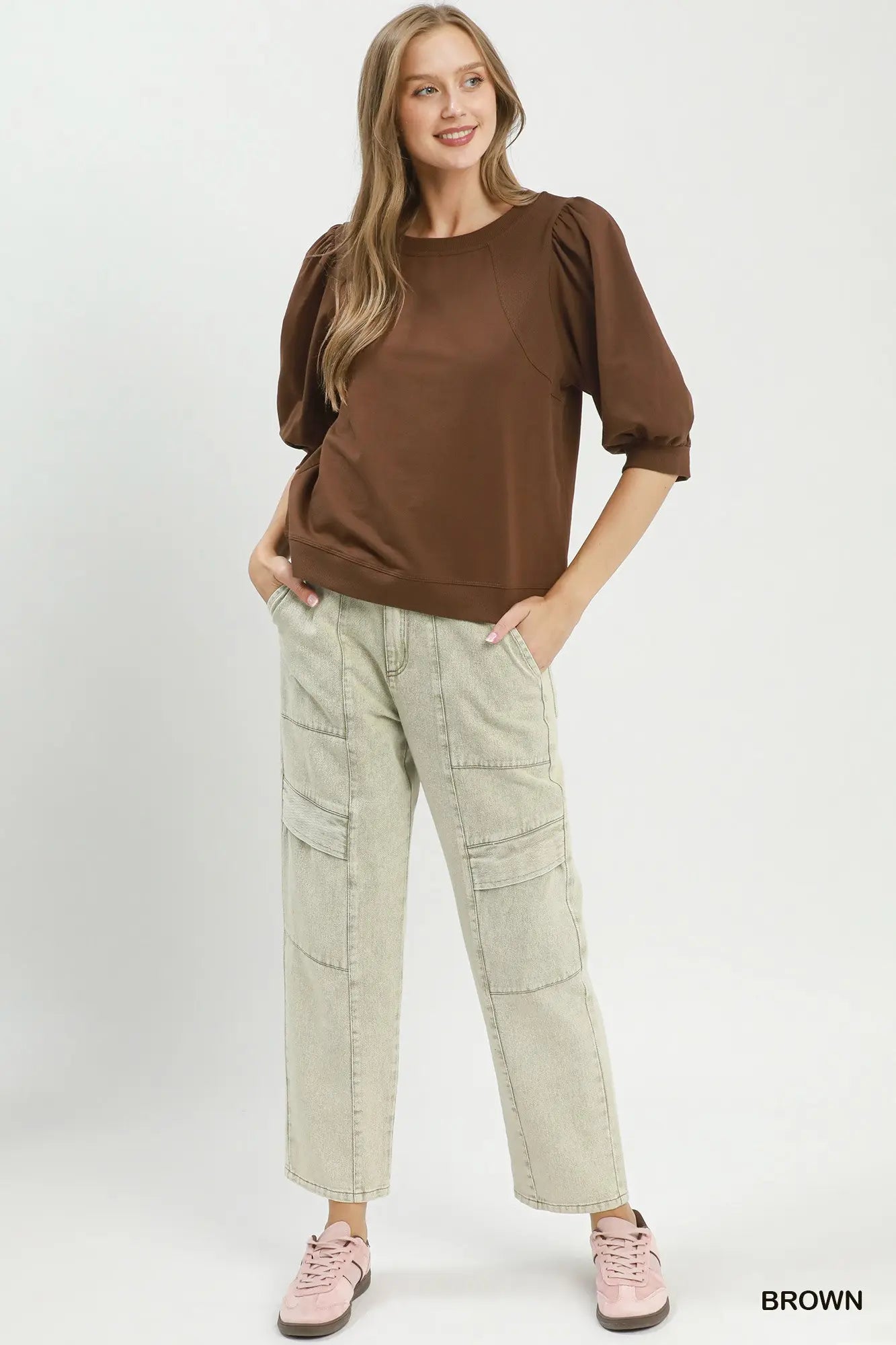 Casual Comfort Top: Brown