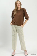Casual Comfort Top: Brown