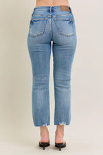 Eden MR Vintage Wash Destroy Hem Kick Flare Judy Blue Jeans