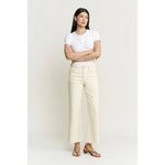 Sandwisp High Wide Crop Raw Hem Mica Jeans