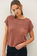 Front Pocket Sweater: Brick