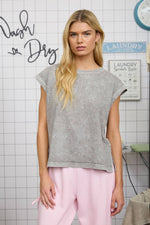 Washed Extended Shoulder Shirt - Grey
