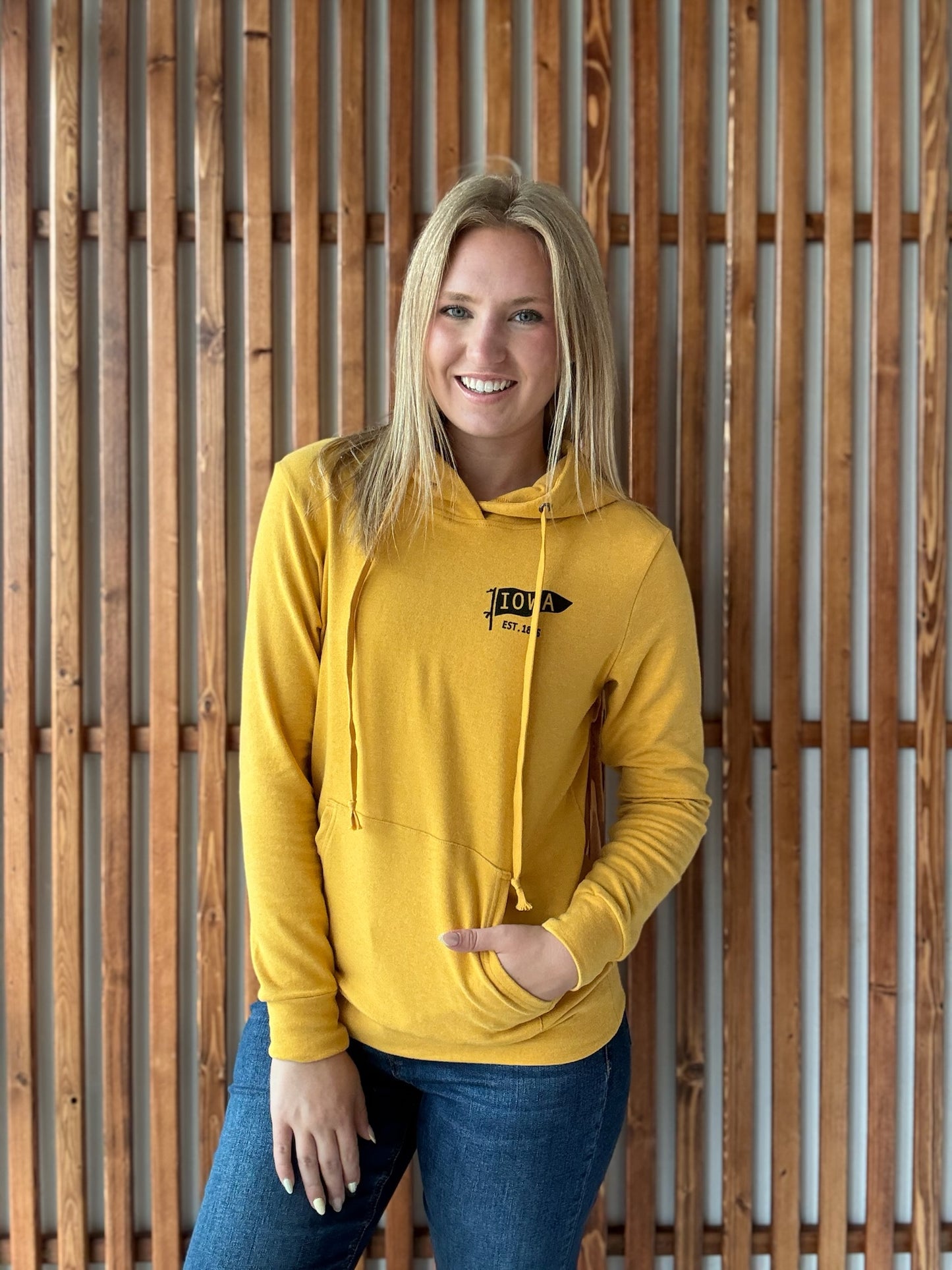 IA Flag Hoodie: Mustard