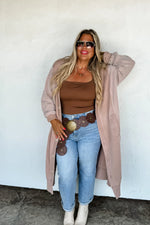 Desi Sweatshirt Cardigan - Taupe