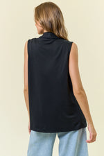 Black Shawl Neck Open Front Knit Vest Blazer