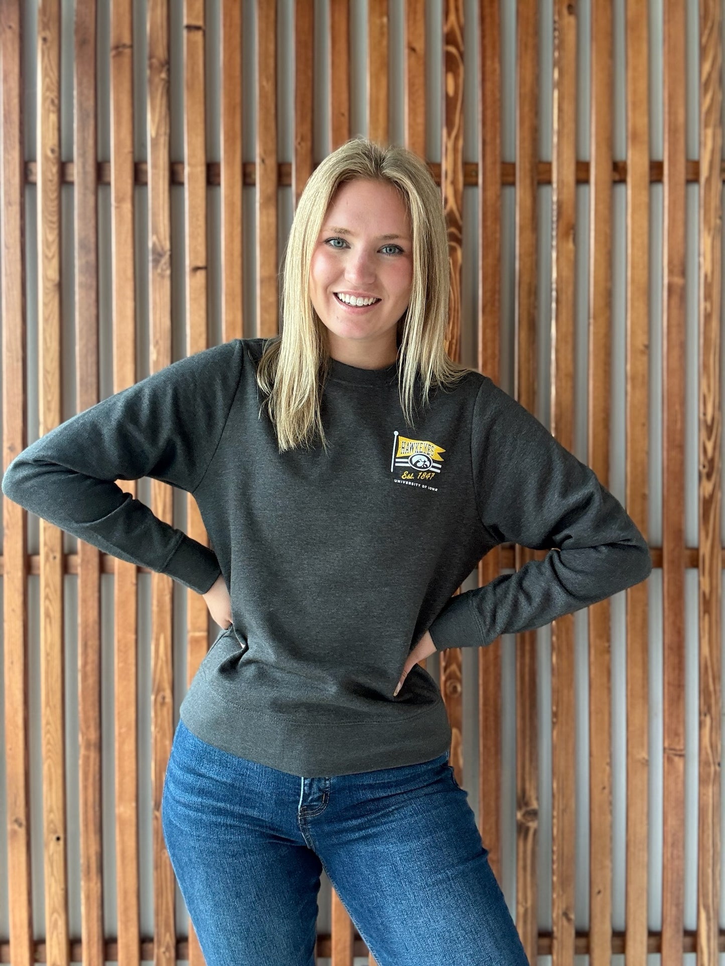 1847 Hawkeye Flag Crewneck