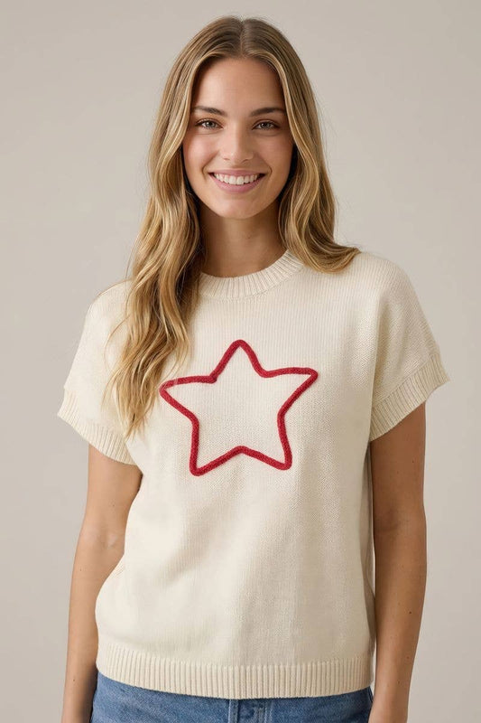 Star Embroidery Sweater