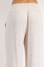 Drawstring Tassel Straight Leg Pants - Oatmeal