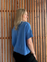 Sky Blue Drop Shoulder Sweater