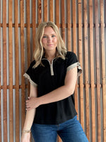 Scallop Striped Sweater Top